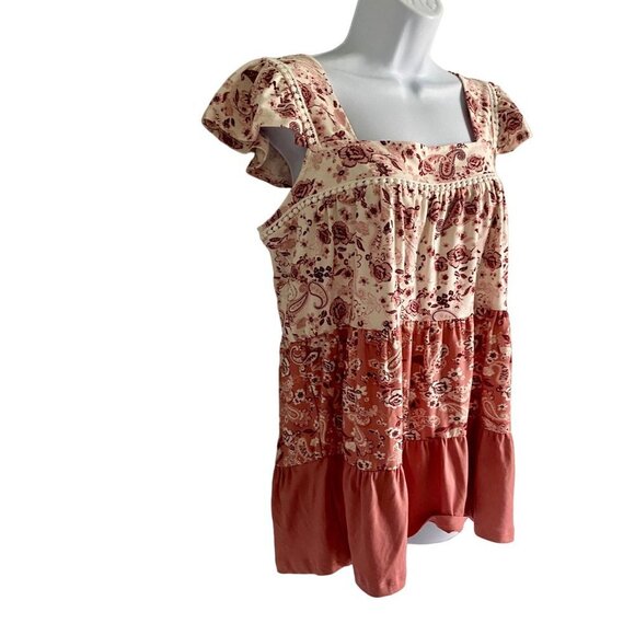 Absolutely Famous Cold Shoulder Top Tie in Back Women's Size Medium NEW - Picture 3 of 9